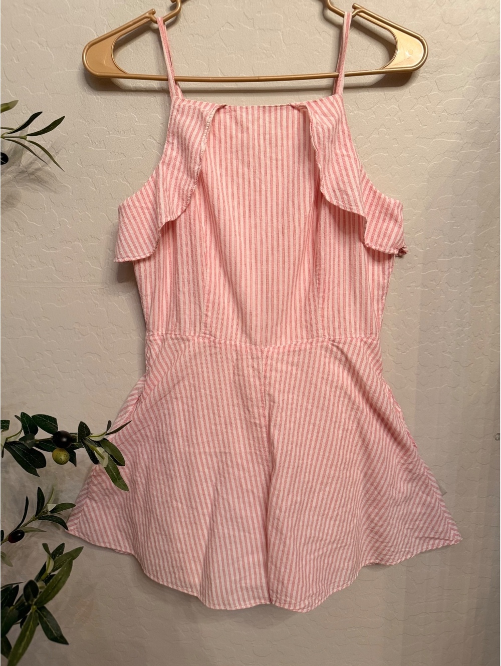 Copper Key Stripped Ruffle Romper